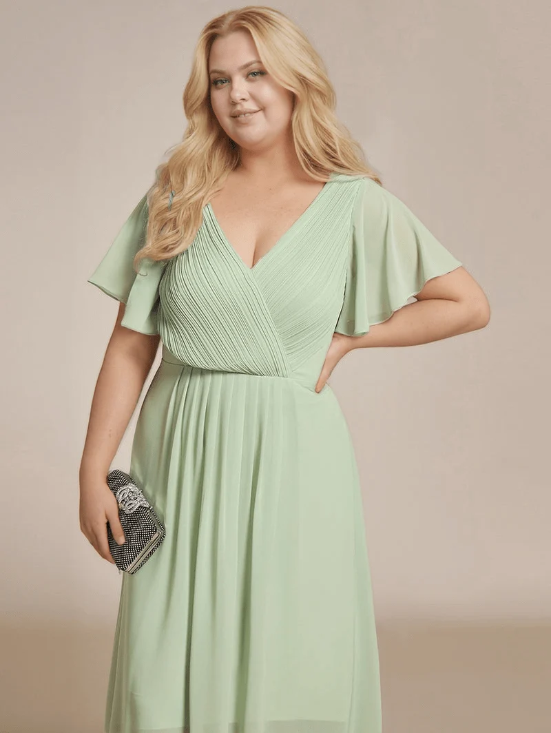 Robe invitée au mariage vert sauge grande taille