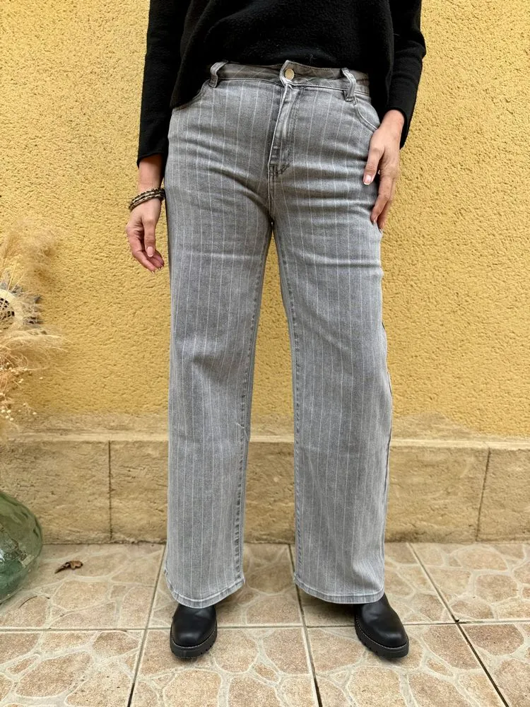 Jean rayé gris Memphis