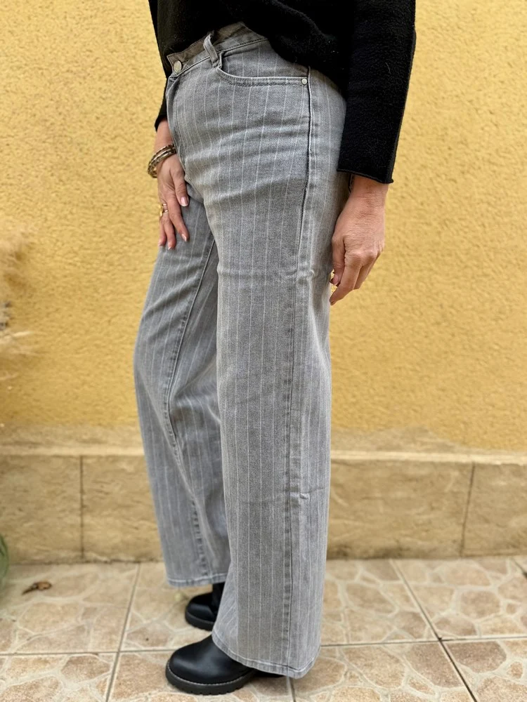 Jean rayé gris Memphis