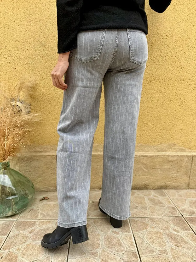 Jean rayé gris Memphis