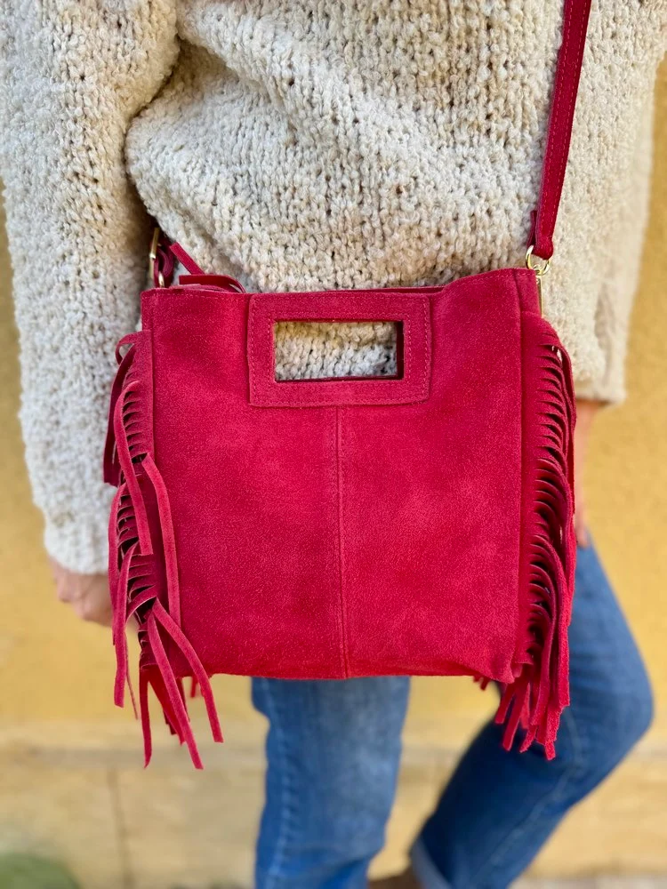Sac en cuir Luciano bordeaux