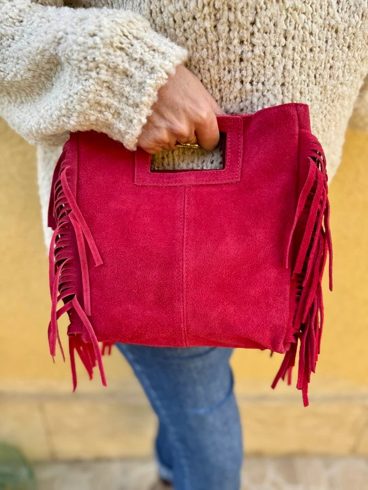 Sac en cuir Luciano bordeaux