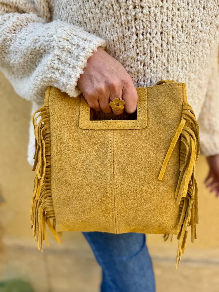 Sac en cuir Luciano moutarde