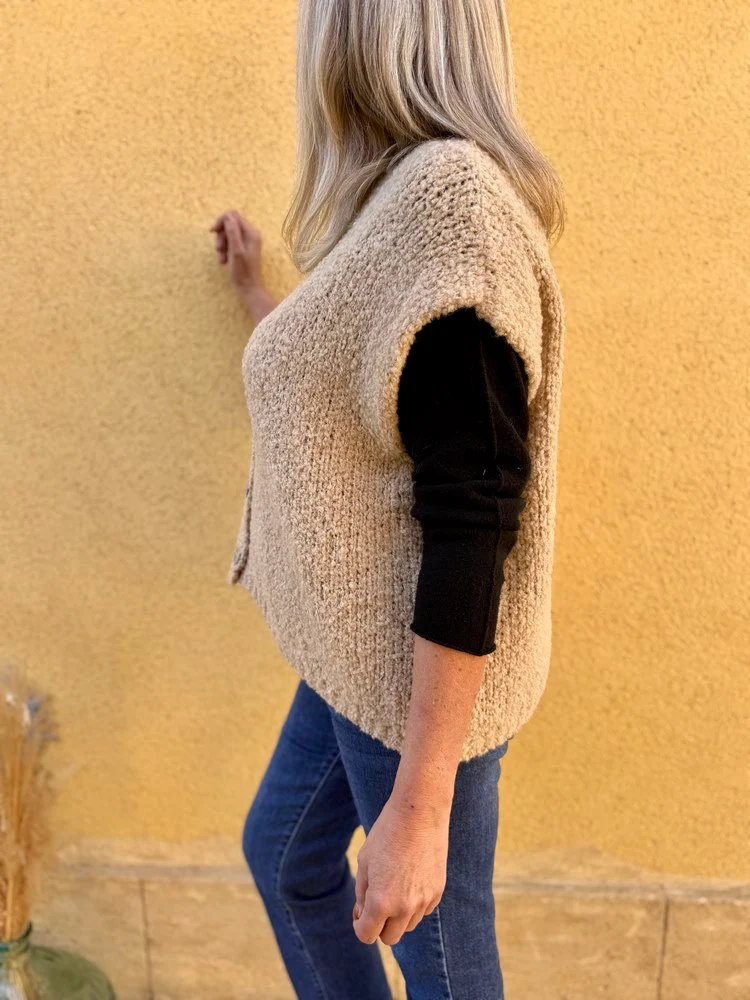 Gilet loose Armando camel clair