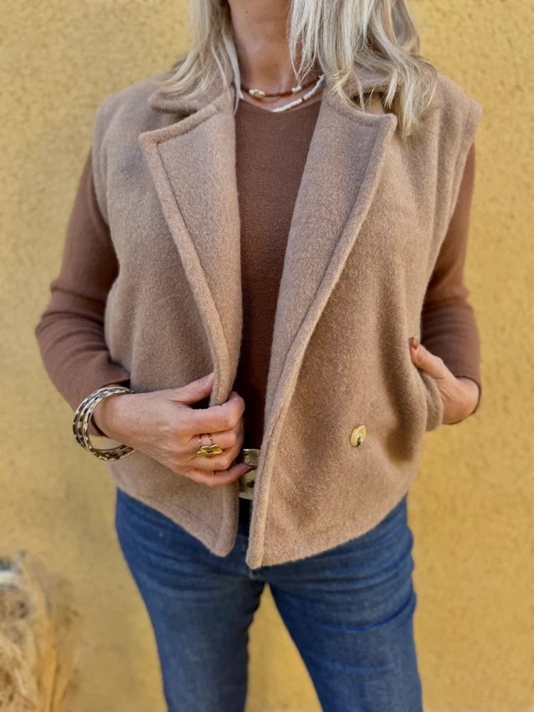 Veste sans manches Anaïa camel