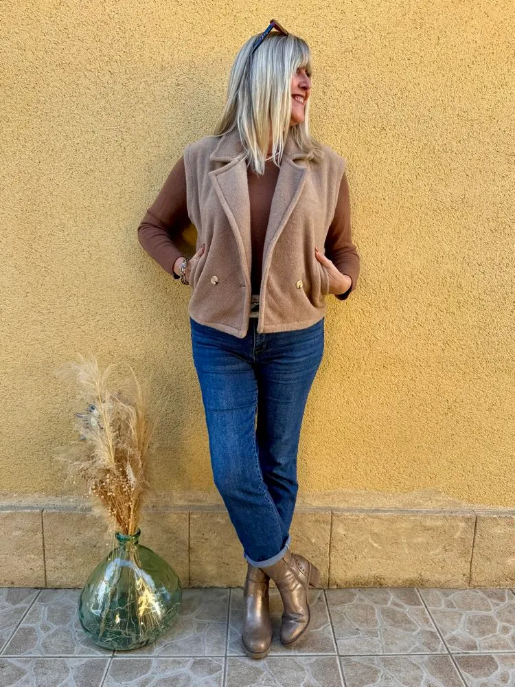 Veste sans manches Anaïa camel