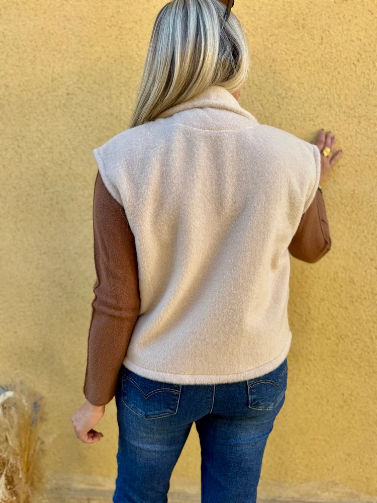 Veste sans manches Anaïa beige