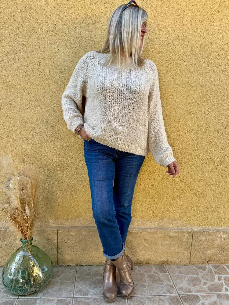 Pull bouclettes Milo beige