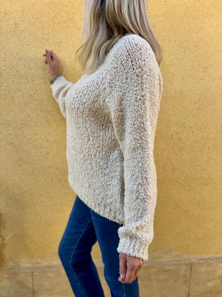 Pull bouclettes Milo beige