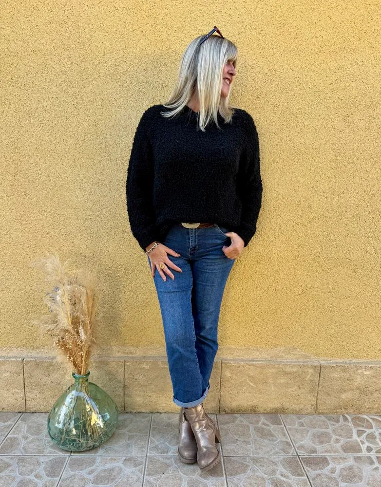 Pull bouclettes Milo noir
