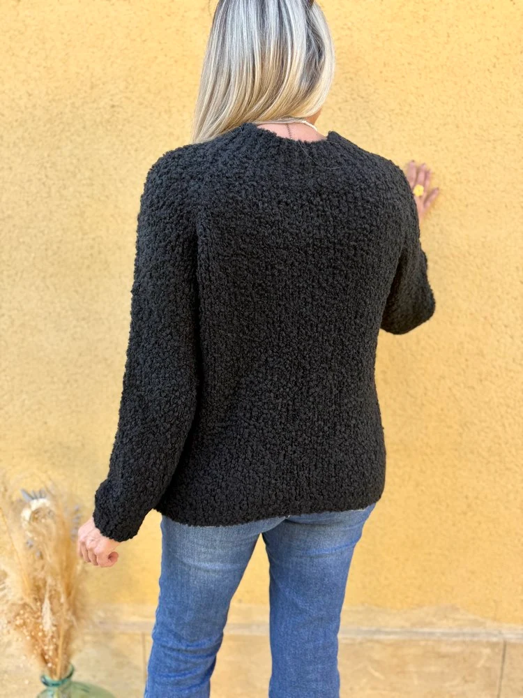 Pull bouclettes Milo noir