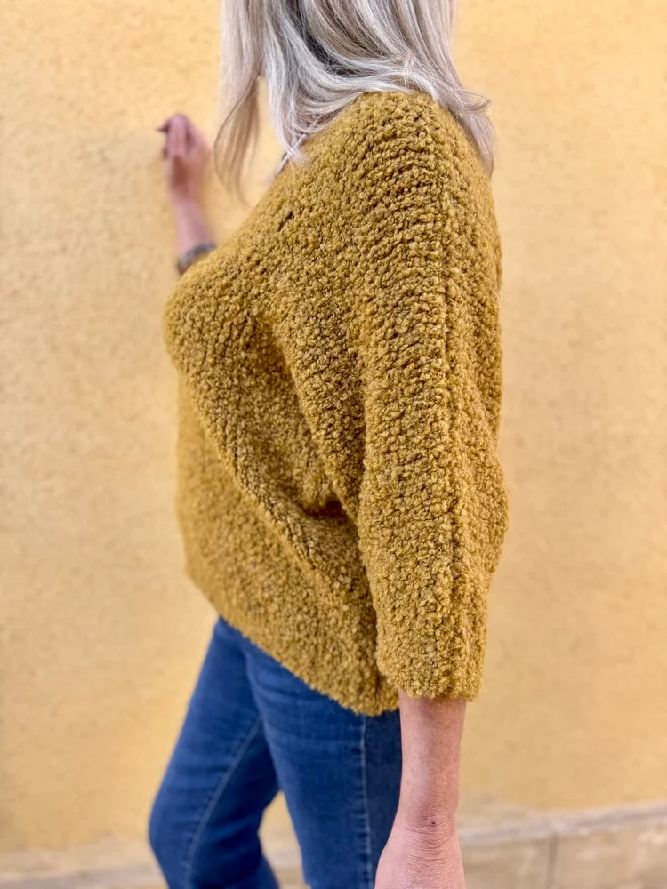 Pull bouclettes Erico moutarde