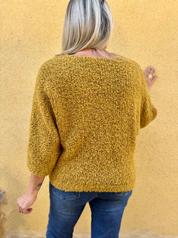 Pull bouclettes Erico moutarde