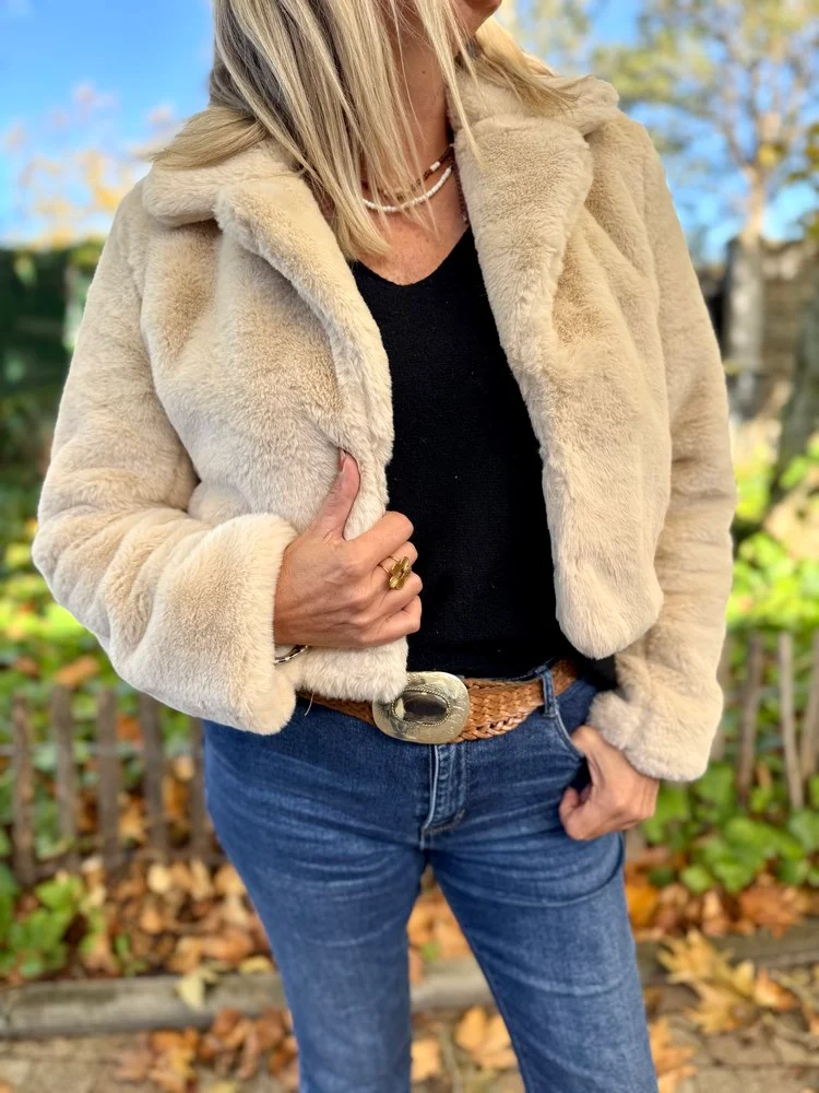 Veste fausse fourrure Carlotta beige