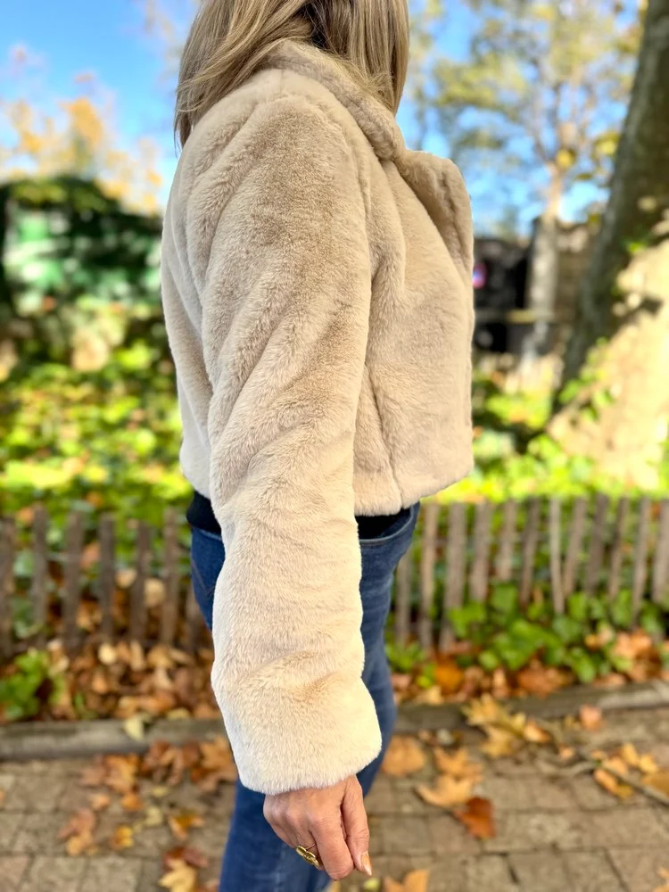 Veste fausse fourrure Carlotta beige