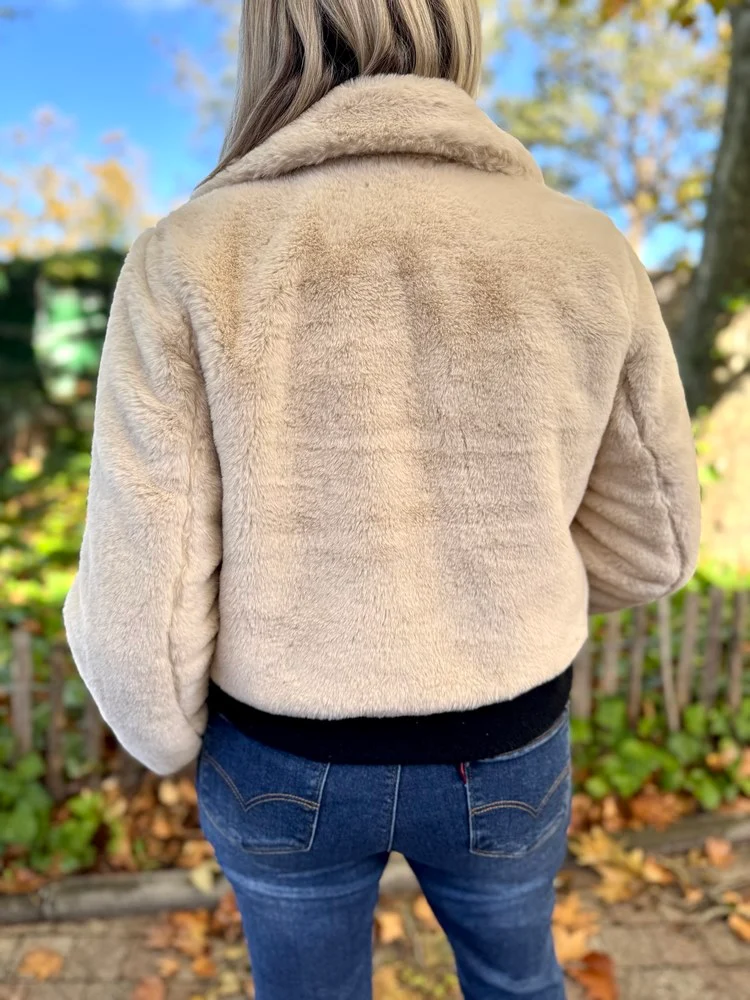 Veste fausse fourrure Carlotta beige