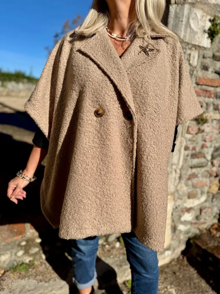 Cape méga loose Carla taupe