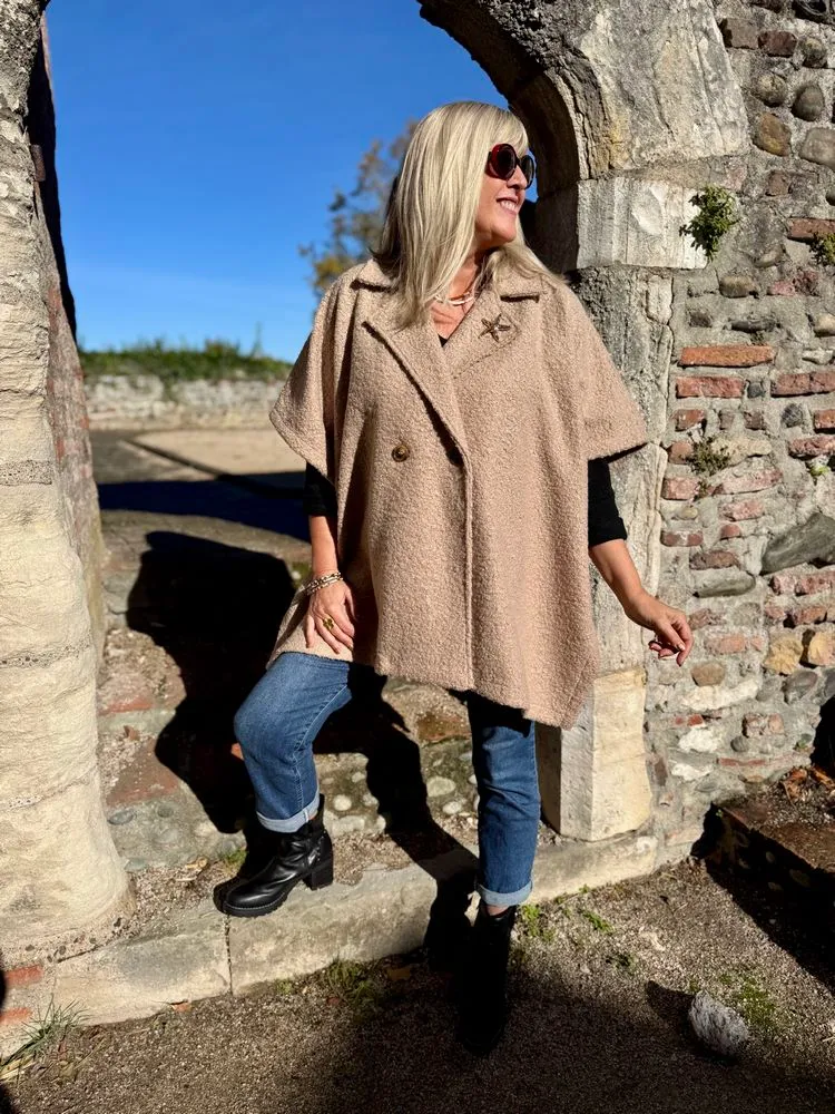 Cape méga loose Carla taupe