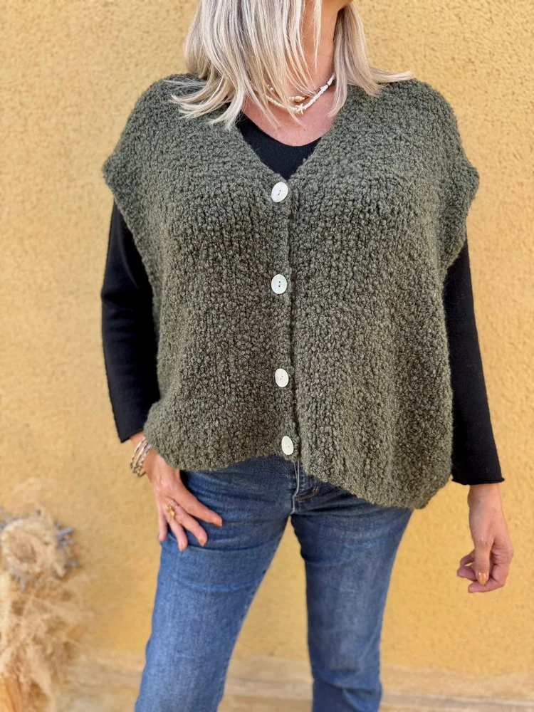 Gilet loose Danielo kaki