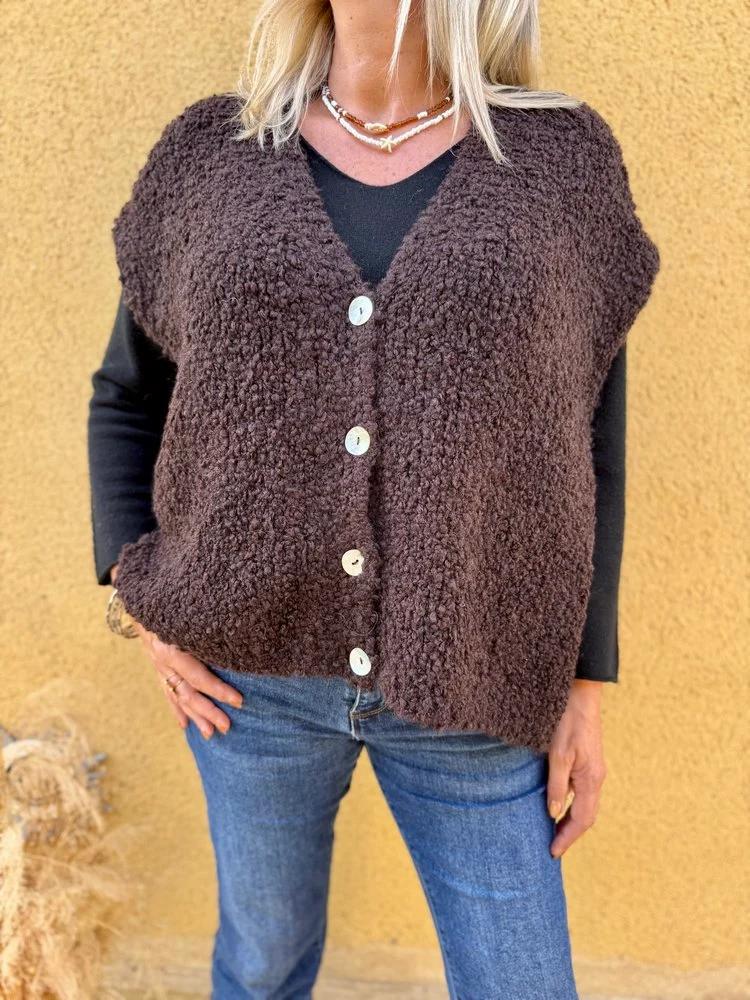 Gilet loose Danielo chocolat