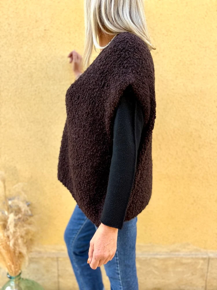 Gilet loose Danielo chocolat