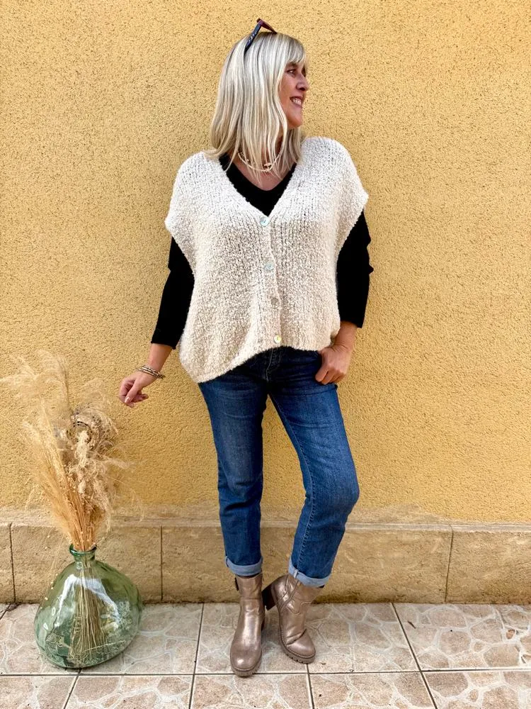 Gilet loose Danielo beige
