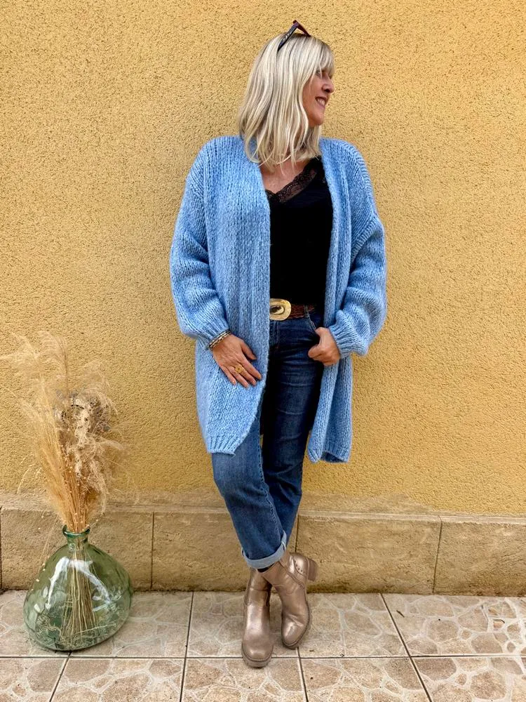 Gilet loose Mario bleu ciel