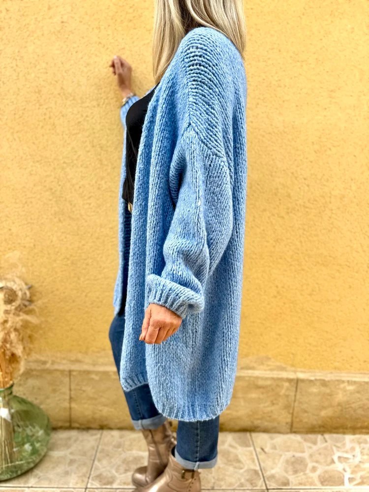Gilet loose Mario bleu ciel