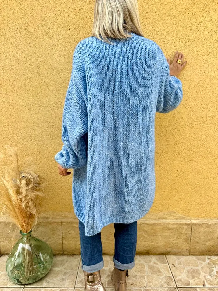 Gilet loose Mario bleu ciel