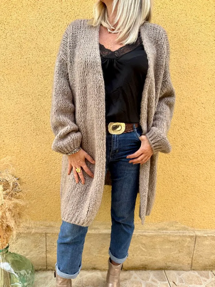 Gilet loose Mario taupe foncé
