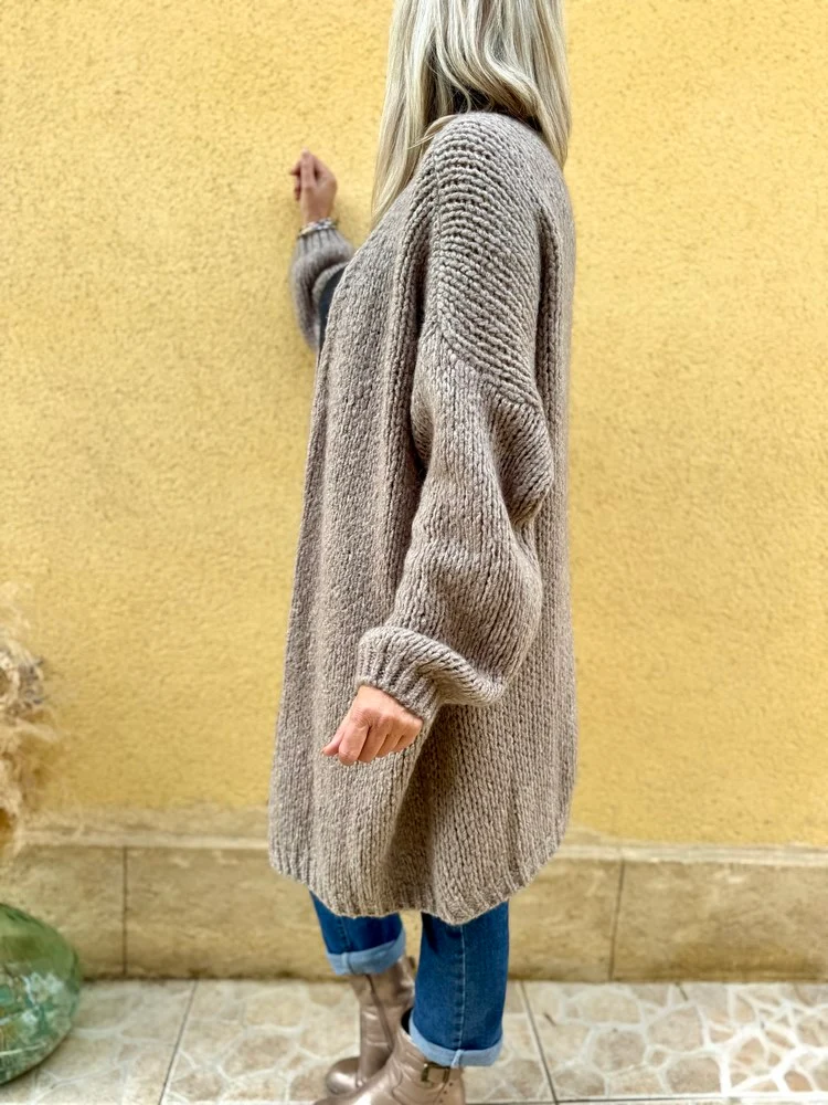 Gilet loose Mario taupe foncé