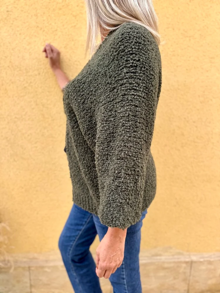 Gilet bouclettes Roméo kaki