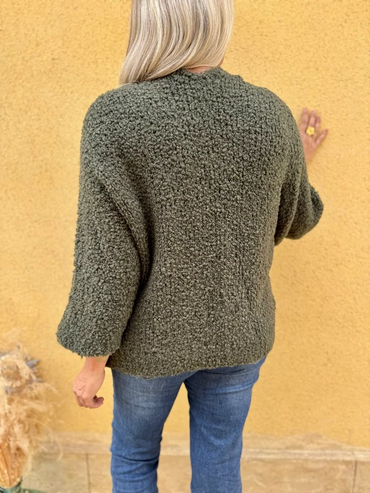 Gilet bouclettes Roméo kaki