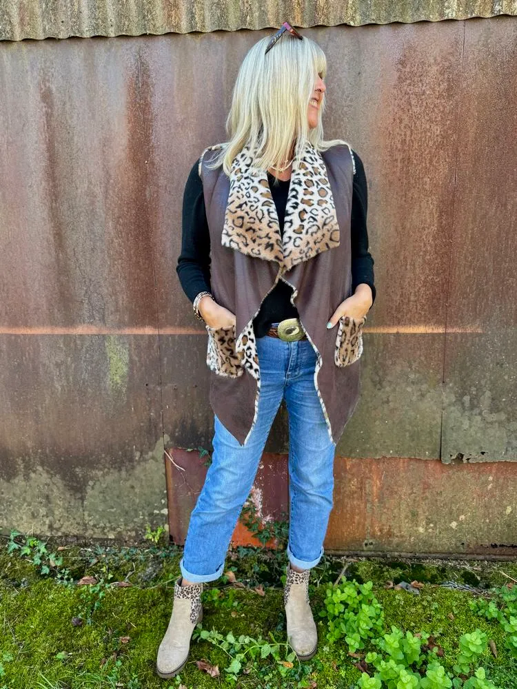 Veste sans manches Ivana chocolat