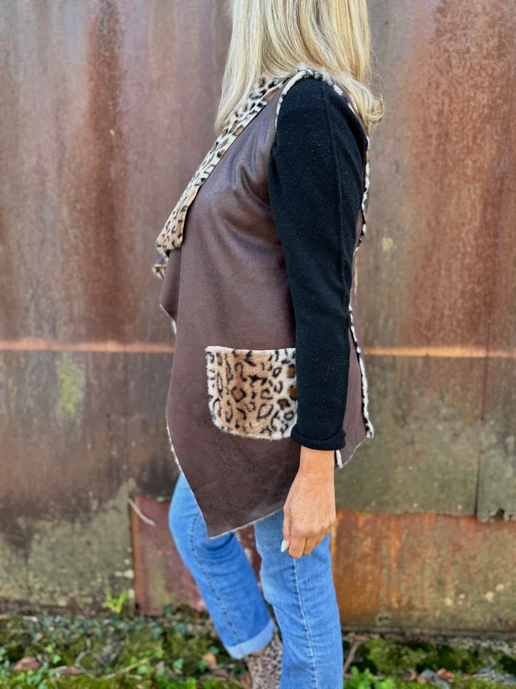 Veste sans manches Ivana chocolat