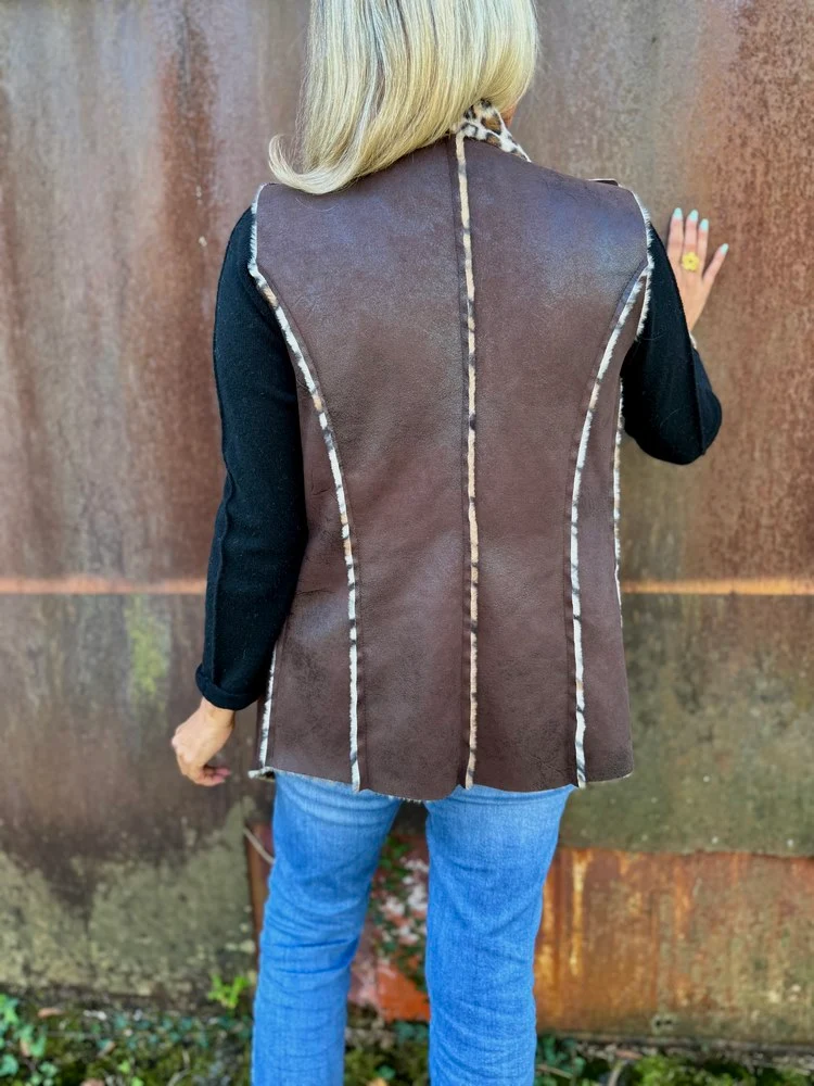 Veste sans manches Ivana chocolat