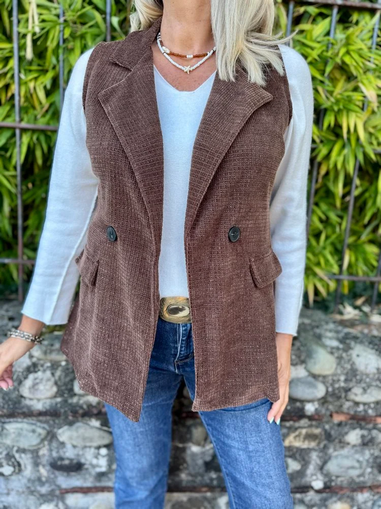 Veste sans manches Carolina chocolat