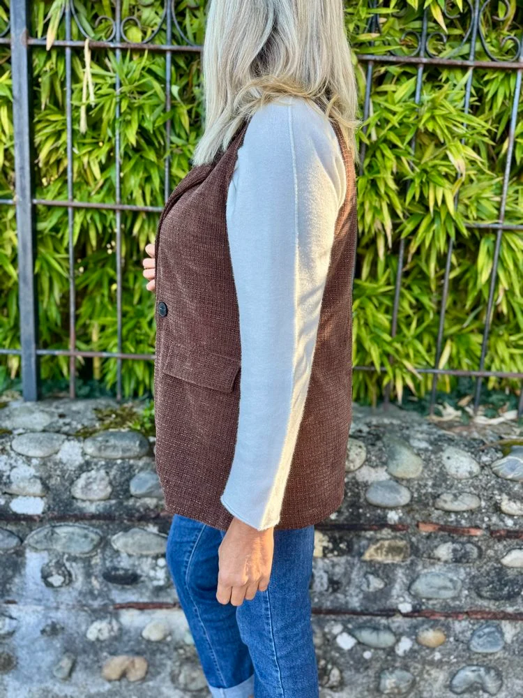 Veste sans manches Carolina chocolat