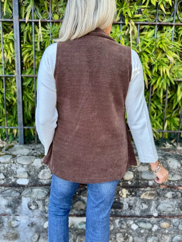 Veste sans manches Carolina chocolat