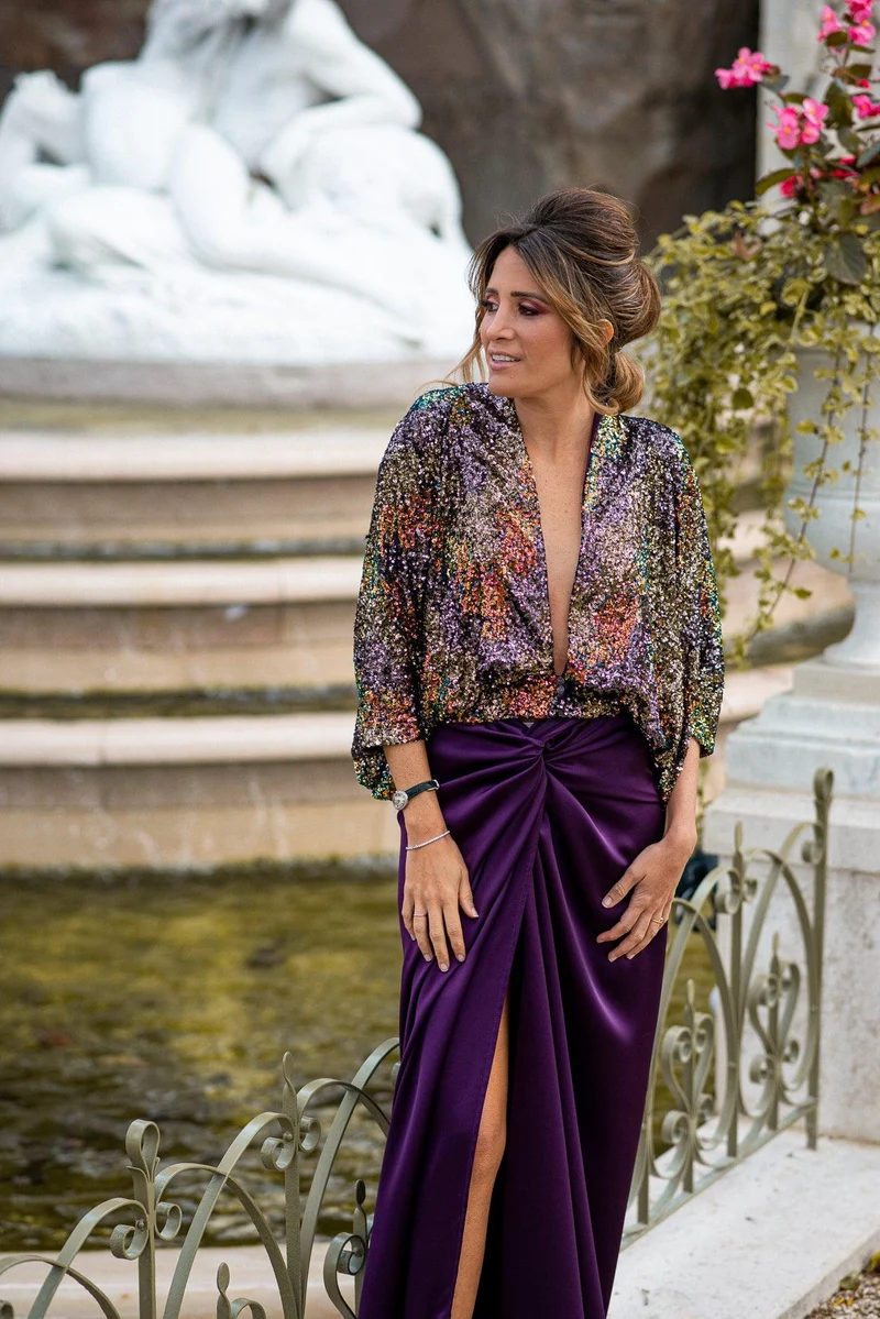 Haut en crêpe à sequins Tuva