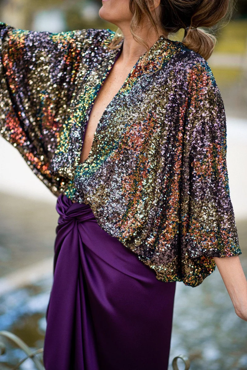 Haut en crêpe à sequins Tuva