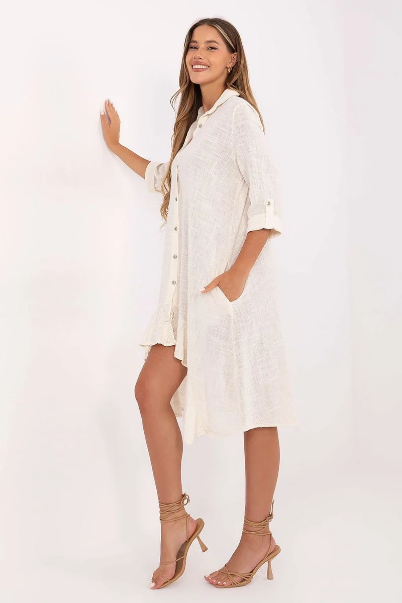 Robe chemise asymétrique courte