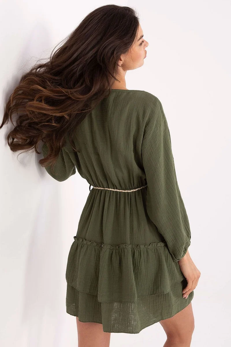 Robe de plage courte bohème manches longues