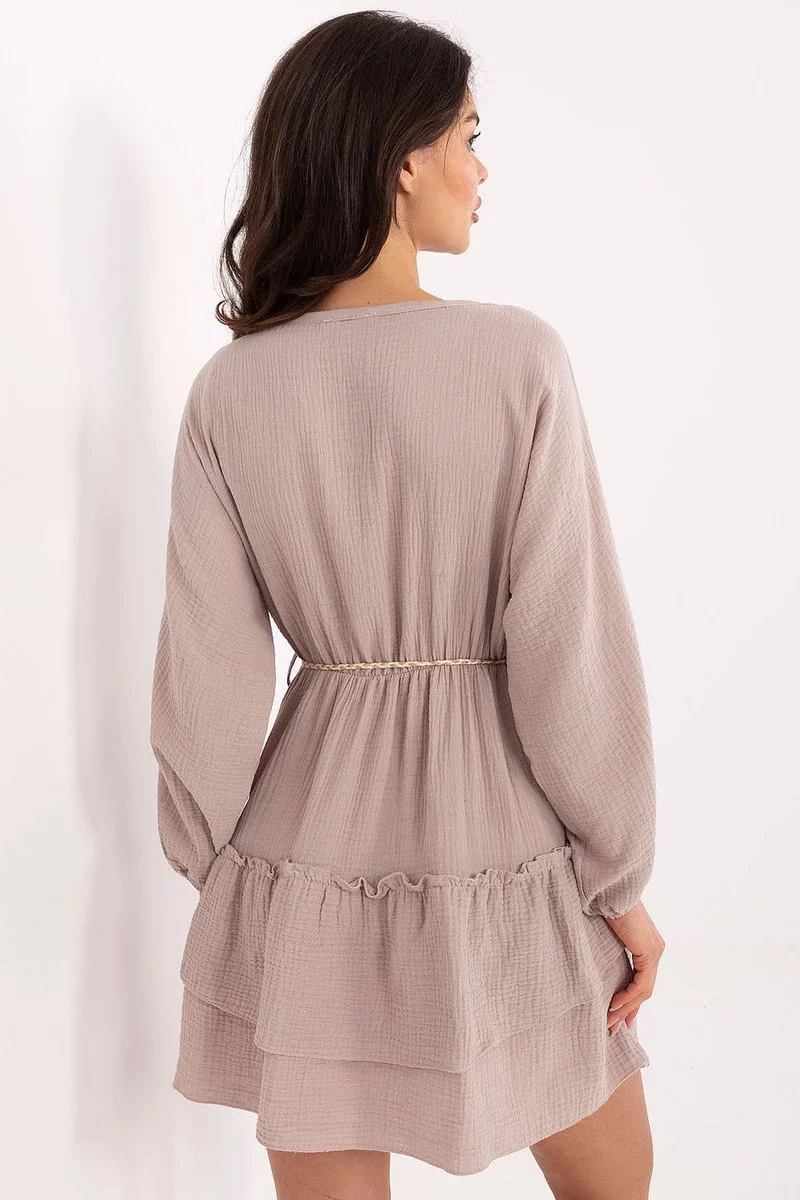 Robe de plage courte bohème manches longues