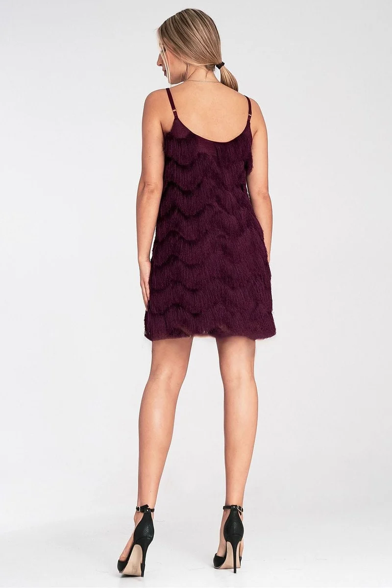 Robe de soirée courte chic à franges