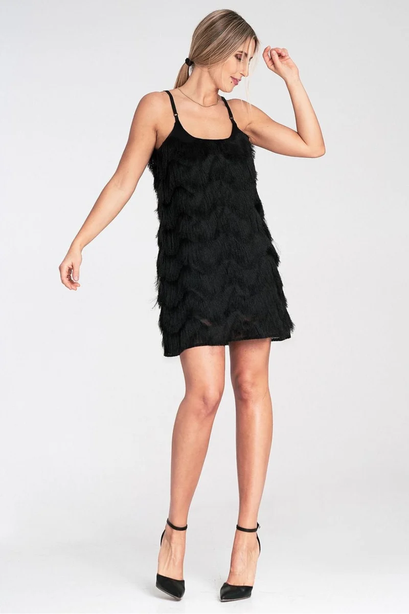Robe de soirée courte chic à franges