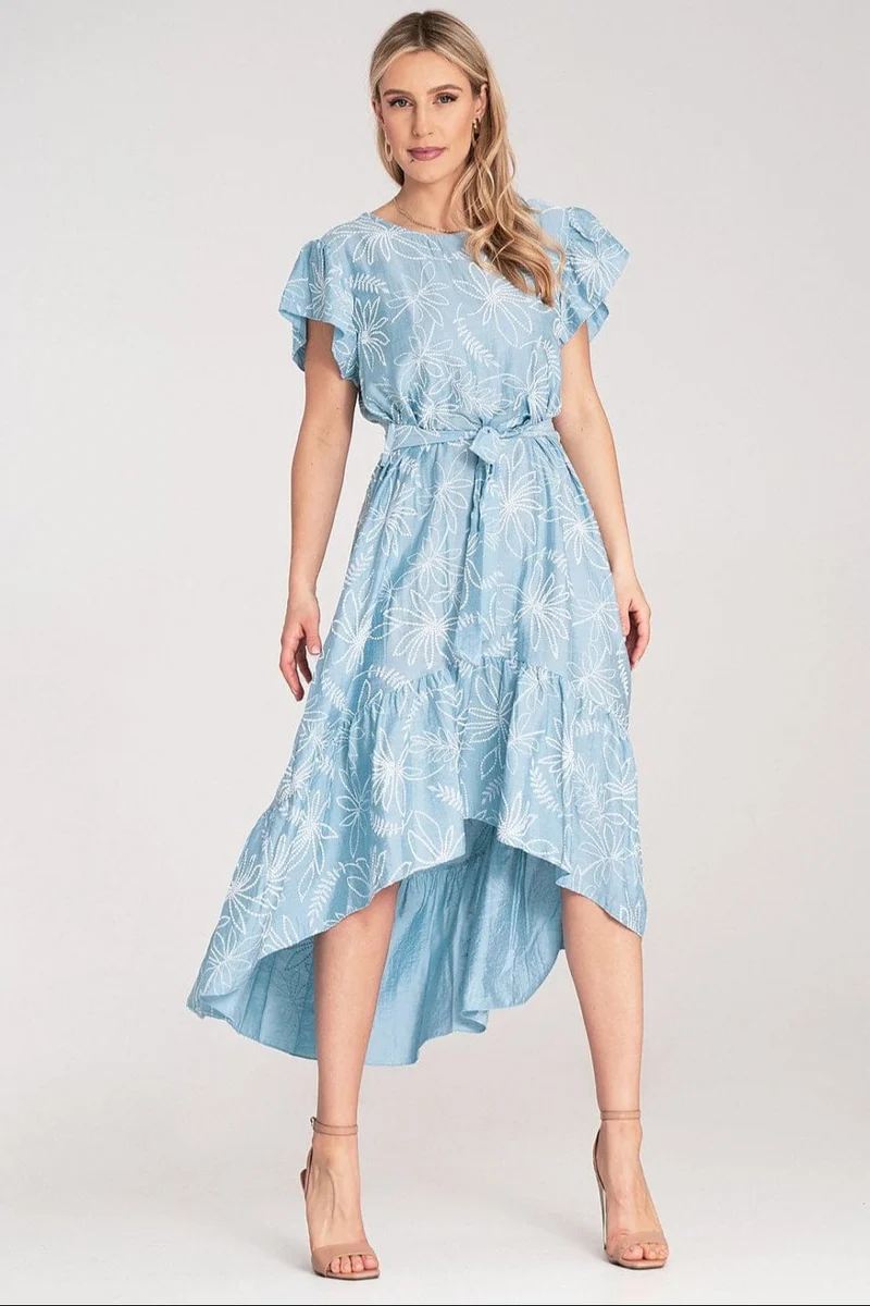 Robe été bohème fleurie asymétrique