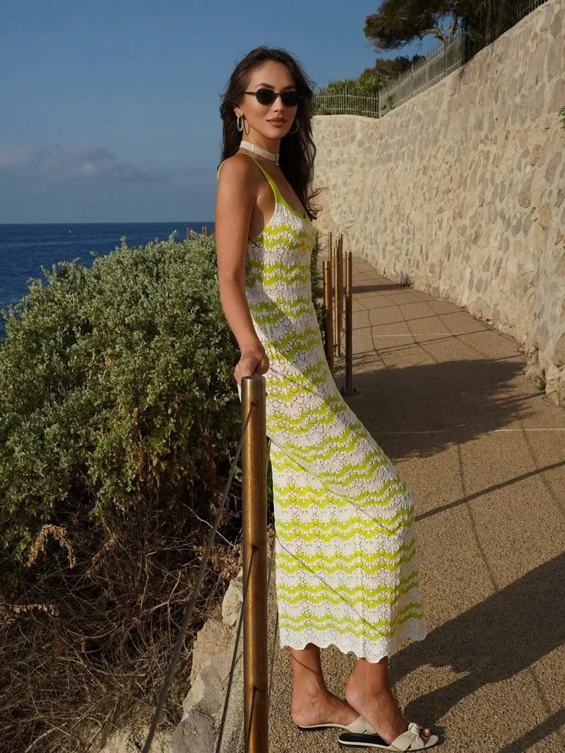 Robe de plage en crochet midi