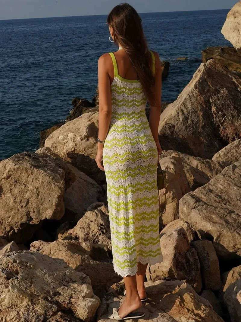 Robe de plage en crochet midi