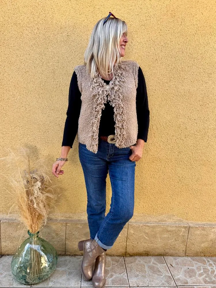 Gilet sans manches Luciano camel